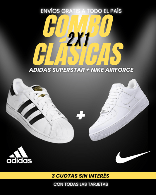 COMBO CLÁSICAS 2X1 - SUPERSTAR + AIRFORCE