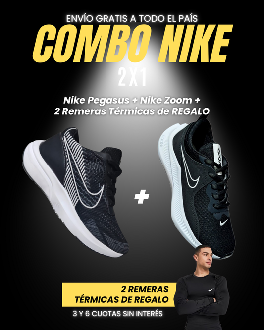 COMBO NIKE 2X1 + REMERAS TÉRMICAS DE REGALO