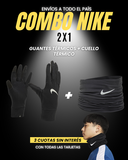 COMBO TÉRMICO 2X1 GUANTES + CUELLO NIKE